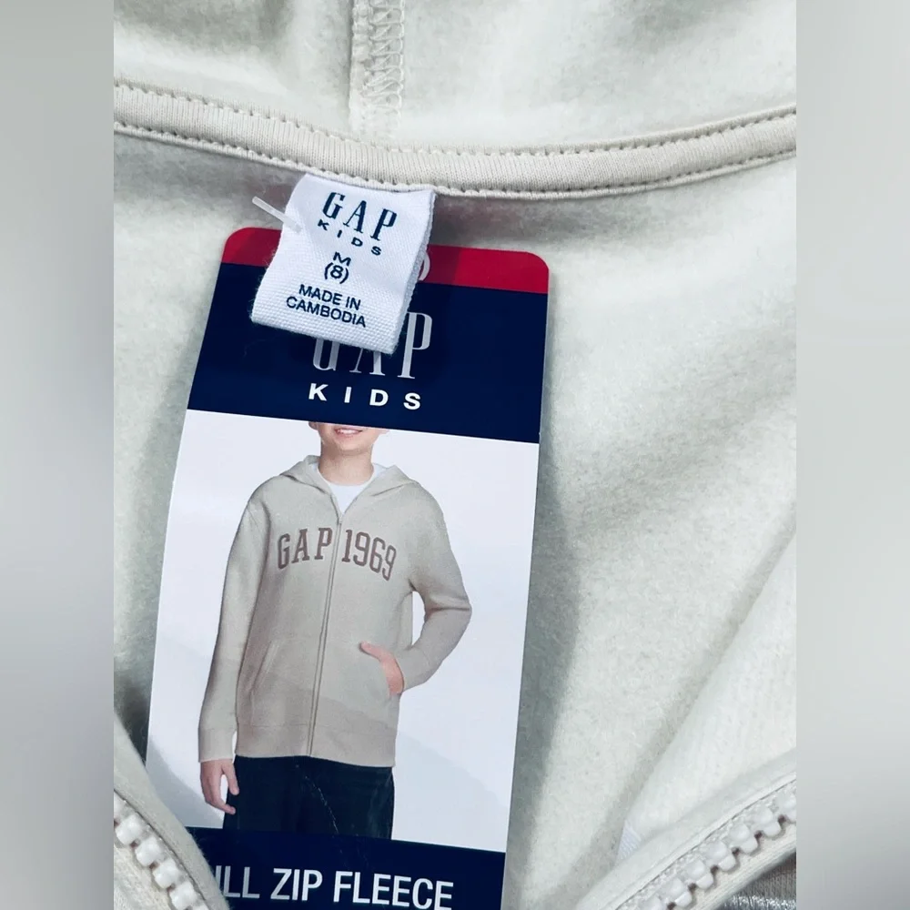 NWT Gap Boys Full Zip Embroidered Hoodie